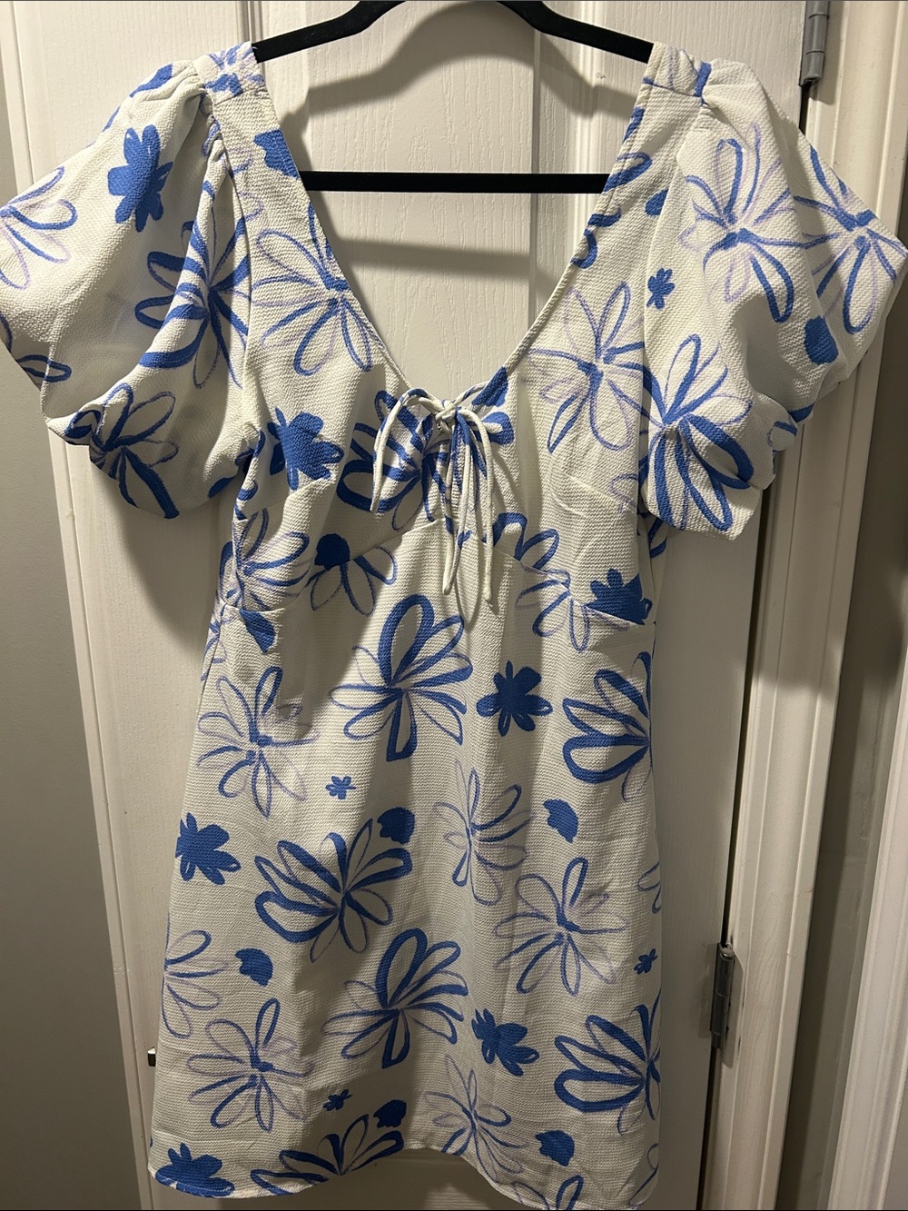 ASOS White Dress with Blue Floral Print